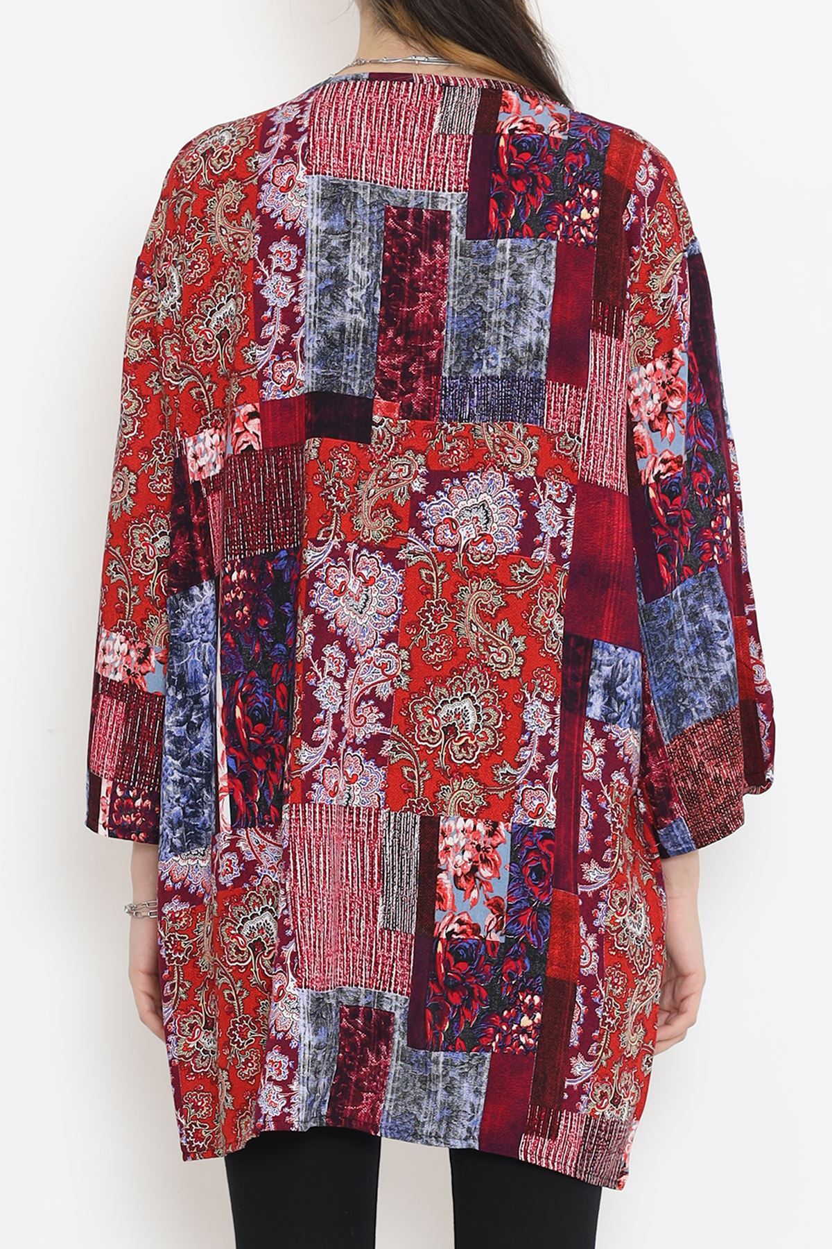 Desenli Kimono Mürdüm - 1658.1095.