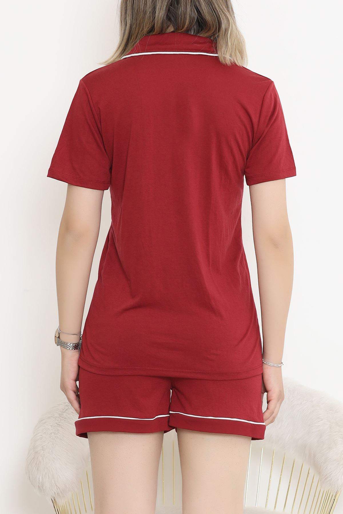 Şortlu Pijama Takımı Bordo - 708.1287.